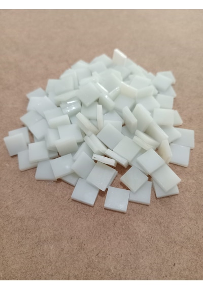 Krem Rengi Kare Vitray Cam Mozaik Taşı - Sanatsal Mozaik İçin Yaklaşık 10 X 10 Mm