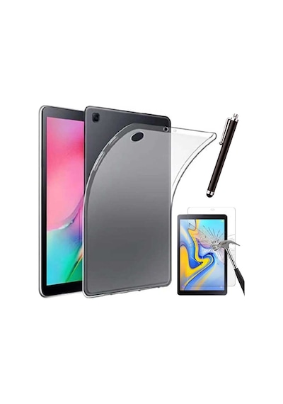 Samsung Galaxy Tab A Sm T510 2019 Uyumlu Şeffaf Kılıf Cam Kalem Set Arka Kapak