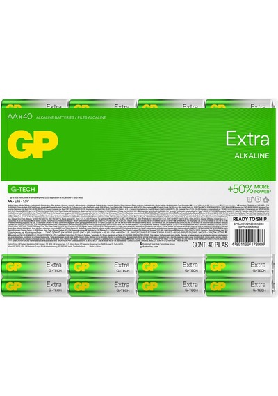 Gp R6 Aa Boy Extra Alkalin Kalem Pil 40lı Paket Gp15axeta21-2ecswc40