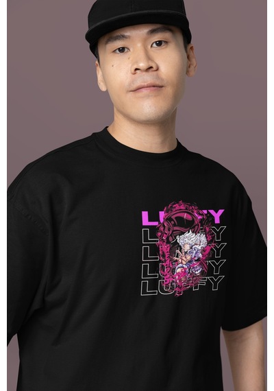 Sevbano Tasarım Monkey D. Luffy Sırt Baskılı Unisex Oversize One Piece Ti Siyah Sevbano Tasarım Monkey D. Luffy Sırt Baskılı Unisex Oversize One Piece Ti Siyah