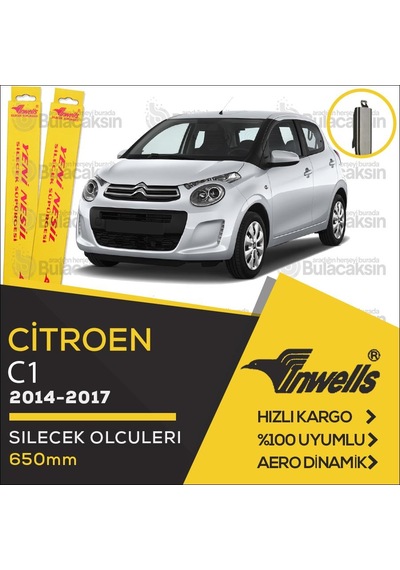 Citroen C1 Muz Silecek Takımı 2014-2017 İnwells Citroen C1 Muz Silecek Takımı 2014-2017 İnwells