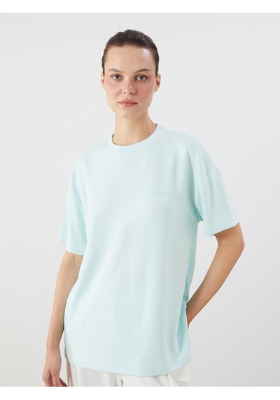 Lcw Vision Turkuaz Oversize Soft Touch Kadın Tişört