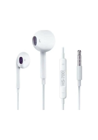 Mikrofonlu 3.5mm Genel Model Kulaklık Beyaz Hs-700