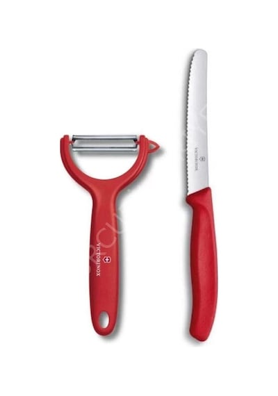 2li Set - Dik Soyacak Ve 11 Cm Bıçak Kırmızı