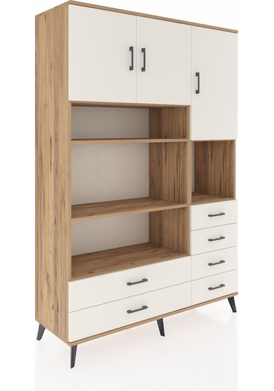 Hyperion Dolap 9 Raflı 6 Çekmeceli 3 Kapaklı 132x44x195 Çam-a... Çam Hyperion Dolap 9 Raflı 6 Çekmeceli 3 Kapaklı 132x44x195 Çam-a... Çam