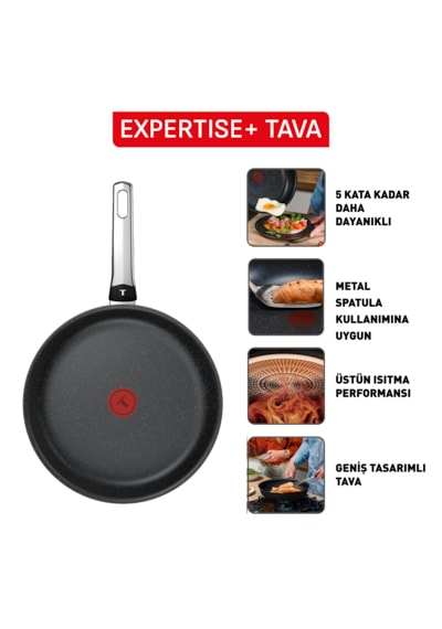 Tefal Expertise+ 5x Tava - 26 Cm 001 Siyah