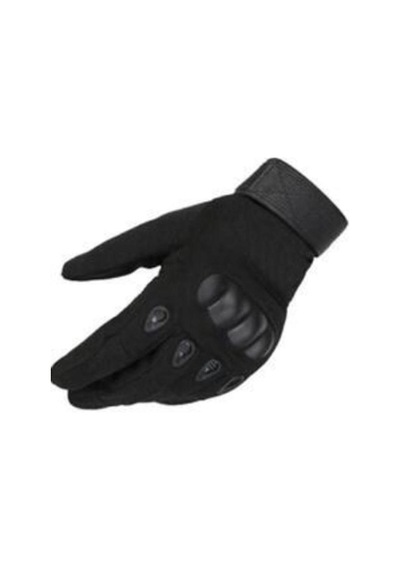 Taktikal Tactical Uzun Parmak Siyah Renk Kemikli Eldiven Siyah Xl