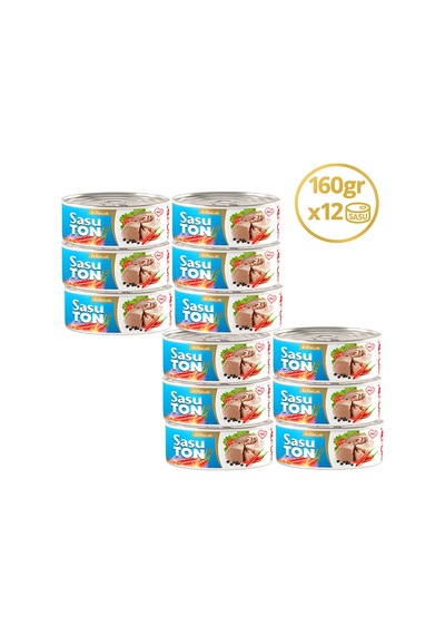 Sasu Blue Acılı Ton Balığı İri Parçalı 12 x 160 G
