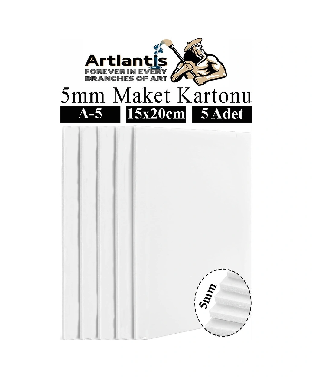Maket Kartonu Beyaz Fotoblok 5 Mm A5 15x20 Cm 5 Adet Hobi Sanat Okul Köpüklü Straforlu Maket Kartonu Maket Yapımı