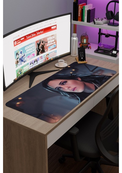 Witcher 3 Kaymaz Dikişli Kauçuk Oyuncu Mousepad V3 - 90x40 Xxl Gaming Mouse Pad Fare Altlığı