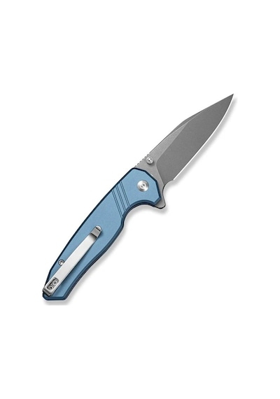 Sencut Selkyris Blue Aluminum Handle Gray Stonewashed Blade Kamp Çakı Mavi