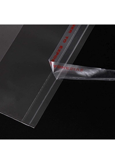 25 Adet 35x55 Bantlı Yapışkanlı Şeffaf Jelatin Poşet Parlak Çeyiz Poşeti 35 X 50