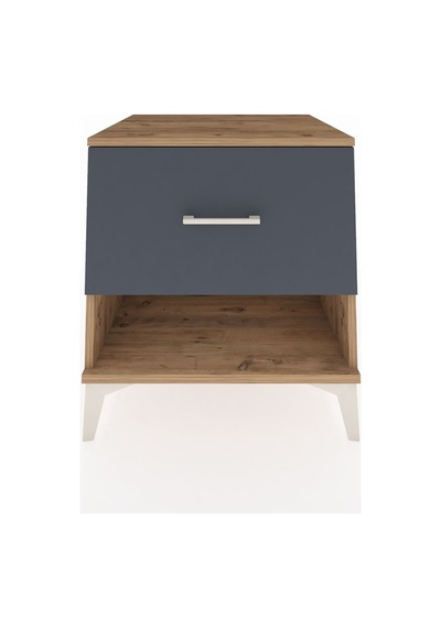 Kronos Komodin Tek Çekmeceli 60x59x64 Çam-antrasit Çam