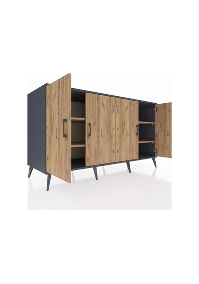 Kronos Konsol 4 Raflı 4 Kapaklı 176x59x99 Antrasit-çam Atlas Çam/atlas Çam - Antrasıt Kronos Konsol 4 Raflı 4 Kapaklı 176x59x99 Antrasit-çam Atlas Çam/atlas Çam - Antrasıt