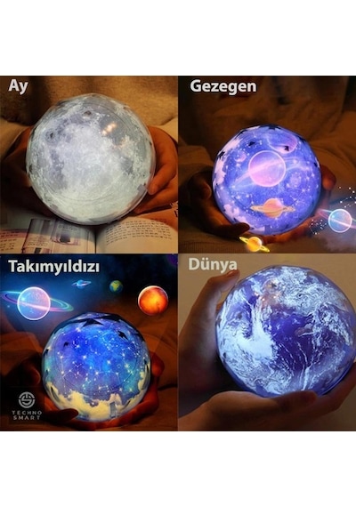 Technosmart Yeni Nesil Star Master Projeksiyon Gece Lambası Renkl