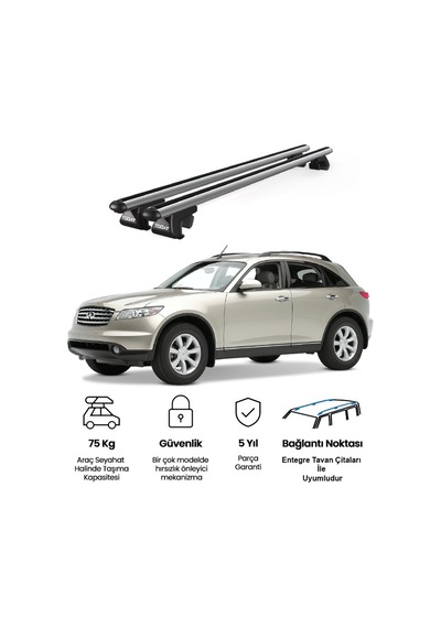 Venüs Infiniti Fx35 2003-2009 Uyumlu Gri Ara Atkı Port Bagaj Tavan Barı
