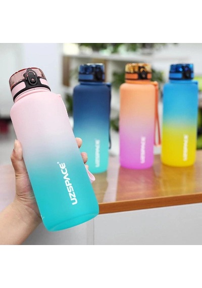 Uzspace Motivasyon Matarası 1500 Ml Mega Büyük Boy Çift Renk 8 Farklı Renk Genel