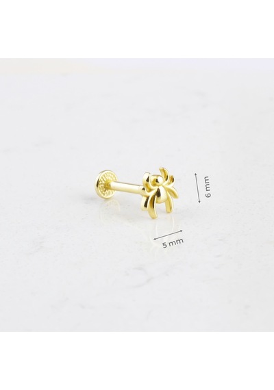 Glorria Altın Örümcek Tragus Piercing Altın