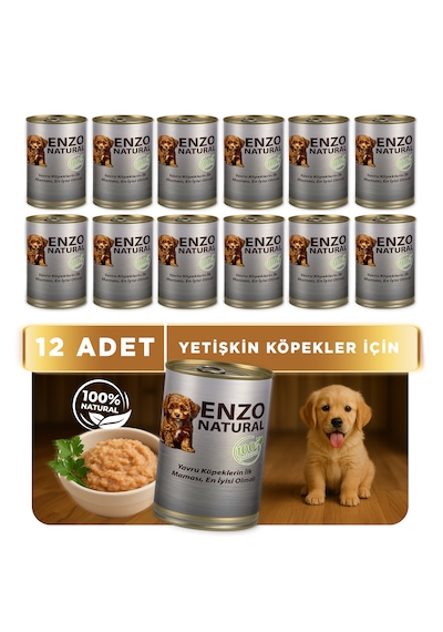 Enzo Natural Dana Etli Yavru Köpek Maması 12 x 410 G