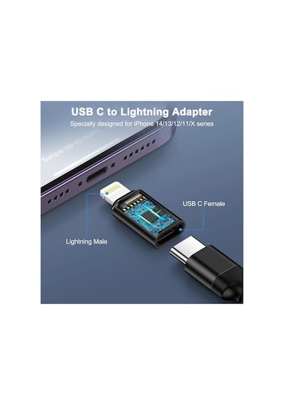Daytona Lightning To USB Type C Dönüştürücü Adaptör x 2 Adet – iPhone & Apple Uyumlu iPad 14'e Kadar