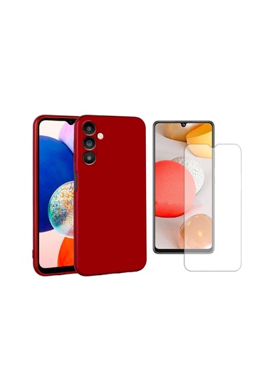 Samsung Galaxy A14 İle Uyumlu Kılıf Soft Yumuşak Telefon Kılıfı Ve Temperli Cam Ekran Koruyucu