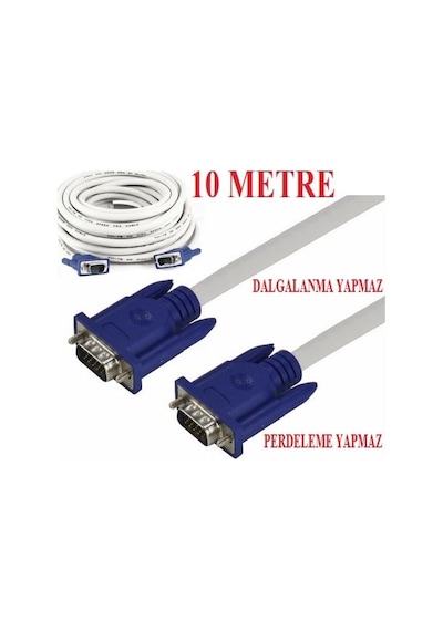 Alfais 4630 Data Vga To Vga Monitör Görüntü Kablosu 10 Metre