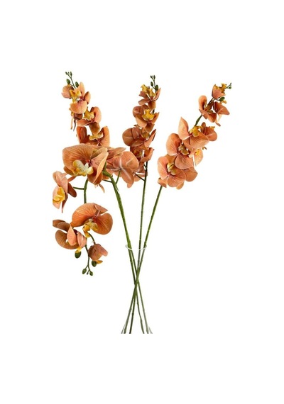 Yapay Çiçek Somon Rengi Islak Orkide Uzun Dal 90 Cm Orkide Çok Renkli