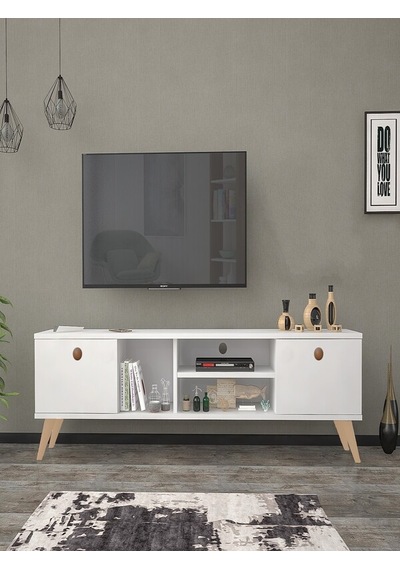 Mbes Mobilya Esin Beyaz 160 Cm Tv Ünitesi (Stoktan Hızlı Kargo)