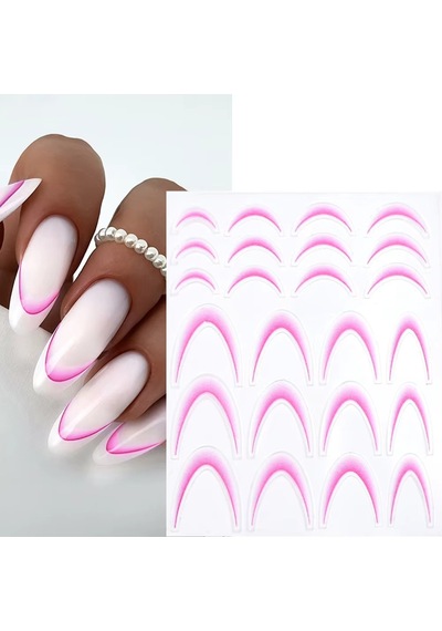 Ombre Efekt French Tırnak Sticker Pembe Nail Art Sd-1945