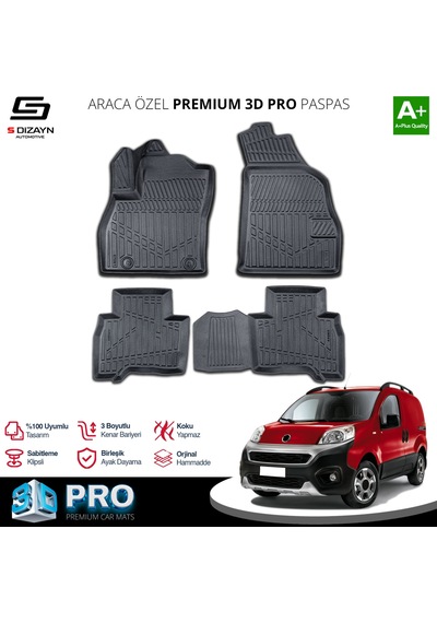 S-dizayn Fiat Fiorino 3d Pro Havuzlu Paspas 2008 Üzeri A+ Kalite
