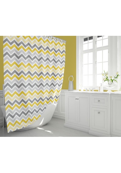 Zethome Tropik Banyo Duş Perdesi 4597 Çift Kanat 2x120x200 Çok Renkli