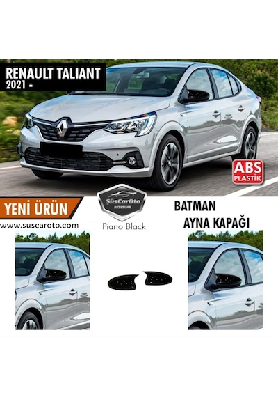 ŞüsCarOto Renault Taliant Batman Yarasa Ayna Kapağı Piano Black ABS Plastik (00)