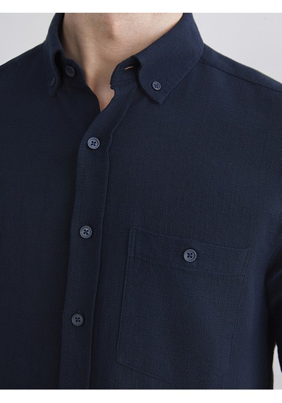 Lcwaıkıkı Classic Lacivert Regular Fit Kısa Kollu Erkek Gömlek