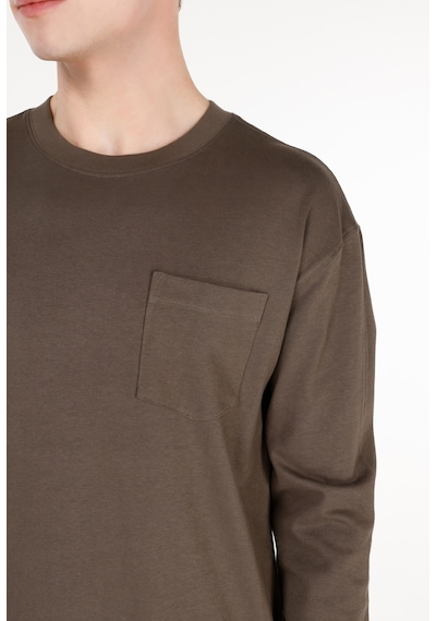 Colin's Colins Regular Fit Basic Yeşil Erkek Uzun Kol Tişört Cl1065666 Haki