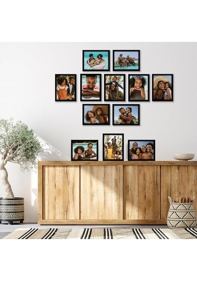 9x12 Picture Frame With Polished Plexiglass - Set Of 12 - Signature Collection - Picture Frames With Engineered Wood - Photo Frame For Tabletop And Wall Display - Black