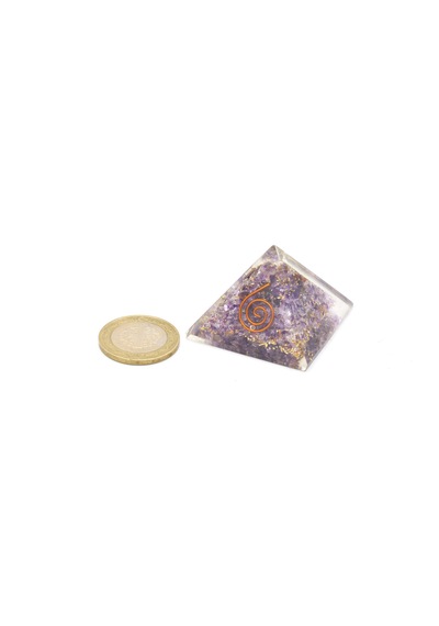 Hakiki Doğal Ametist Taşı Orgonit Piramit 32 Gram
