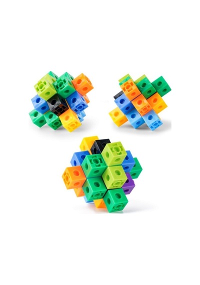 Geçmeli Birim Küpler - Snap Cubes - Matematik Küpleri - Akıl Küpleri - 100 Parça - 2x2x2 Cm