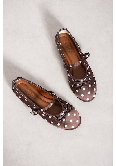 Dabab Shoes Penelop Kadın Acı Kahve Saten Puantiyeli Fiyonk Detaylı Ayarlanabilir Tokalı Ortopedik Taban Mary Jane Babet Ayakkabı Kahverengi Dabab Shoes Penelop Kadın Acı Kahve Saten Puantiyeli Fiyonk Detaylı Ayarlanabilir Tokalı Ortopedik Taban Mary Jane Babet Ayakkabı Kahverengi