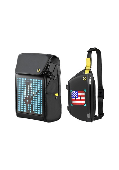 Divoom Pixoo Backpack-m Ve Slingbag Led Çanta Seti Siyah