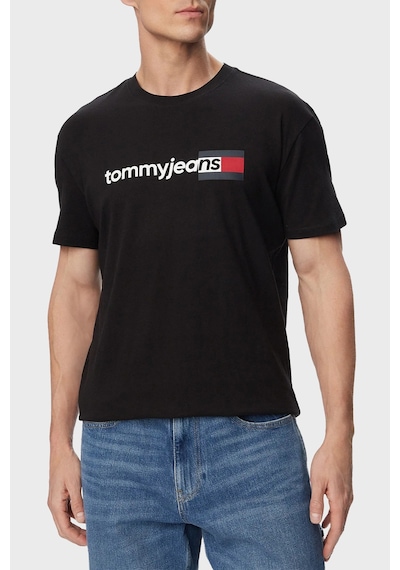 Tommy Jeans T Shirt Erkek T Shirt Dm0dm23406 Bds Siyah