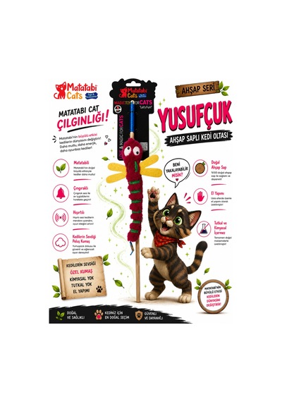 Olta Yusufçuk Hışırtılı,çıngıraklı ,matatabi Li,muhteşem Kumaşlı Kedi Oltası