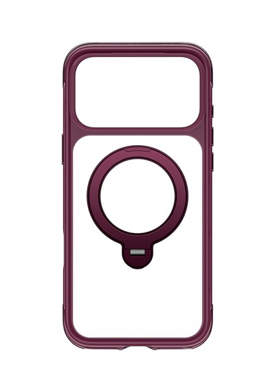 Apple iPhone Uyumlu 18 Pro Kılıf Wiwu Ag-203 Aeroguard Ultra Serisi M-safeli Airbag Tasarımlı Standlı Kapak Bordo