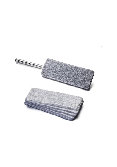 Spin Mop Mikrofiber Tablet Mop Yedek Bezi 4 Adet Gri 12 x 33 CM