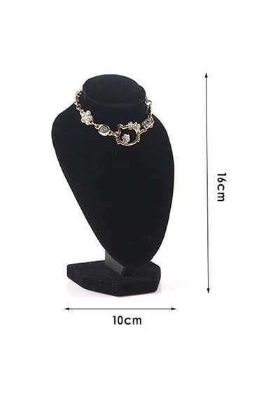 Dik Kadife Kumaşlı Kuyumcu Showroom Vitrin Takı Aksesuar Standı 10cm X 16cm Siyah