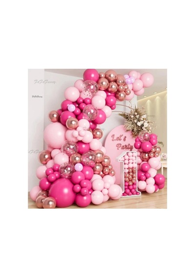 Pembe Fuşya Balon Zinciri 100 Adet Mix