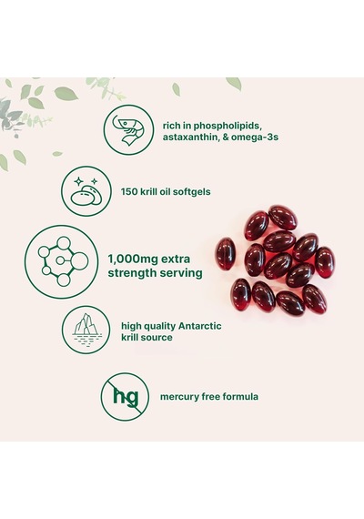 Micro Ingredients Antarctic Krill Oil Astaxanthin Omega-3s Epa & Dha 1000mg 150 Soft-gels Micro Ingredients Antarctic Krill Oil Astaxanthin Omega-3s Epa & Dha 1000mg 150 Soft-gels