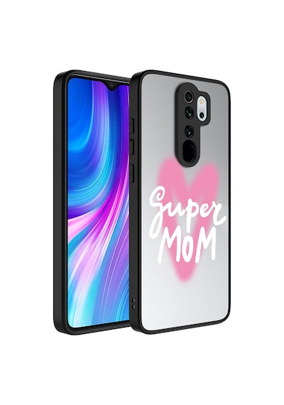 Xiaomi Redmi Note 8 Pro Kılıf Aynalı Desenli Kamera Korumalı Parlak Zore Mirror Kapak Süper Anne