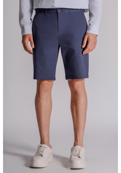 Braccas Erkek Yandan Cepli Klasik Bel Relaxed Fit Chino Şort Lacivert Lacivert