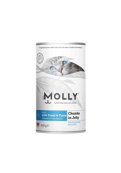 Molly Jöle İçinde Parça Alabalık Ve Ton Balıklı Yetişkin Kedi Konservesi 400 Gr