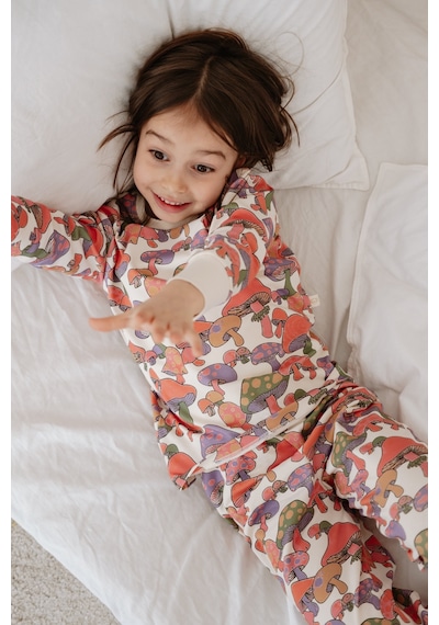 Mantar Baskılı Color Shapes Çocuk Pijama Seti Pembe